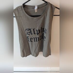 Bella + canvas alpha female green muscle tank. Size XL